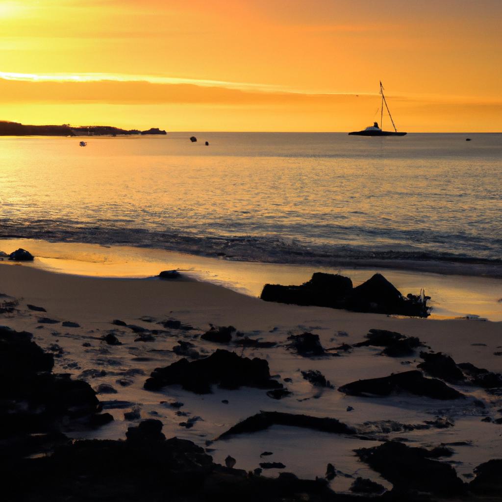 Start your day with a stunning sunrise on a Galapagos Island beach
