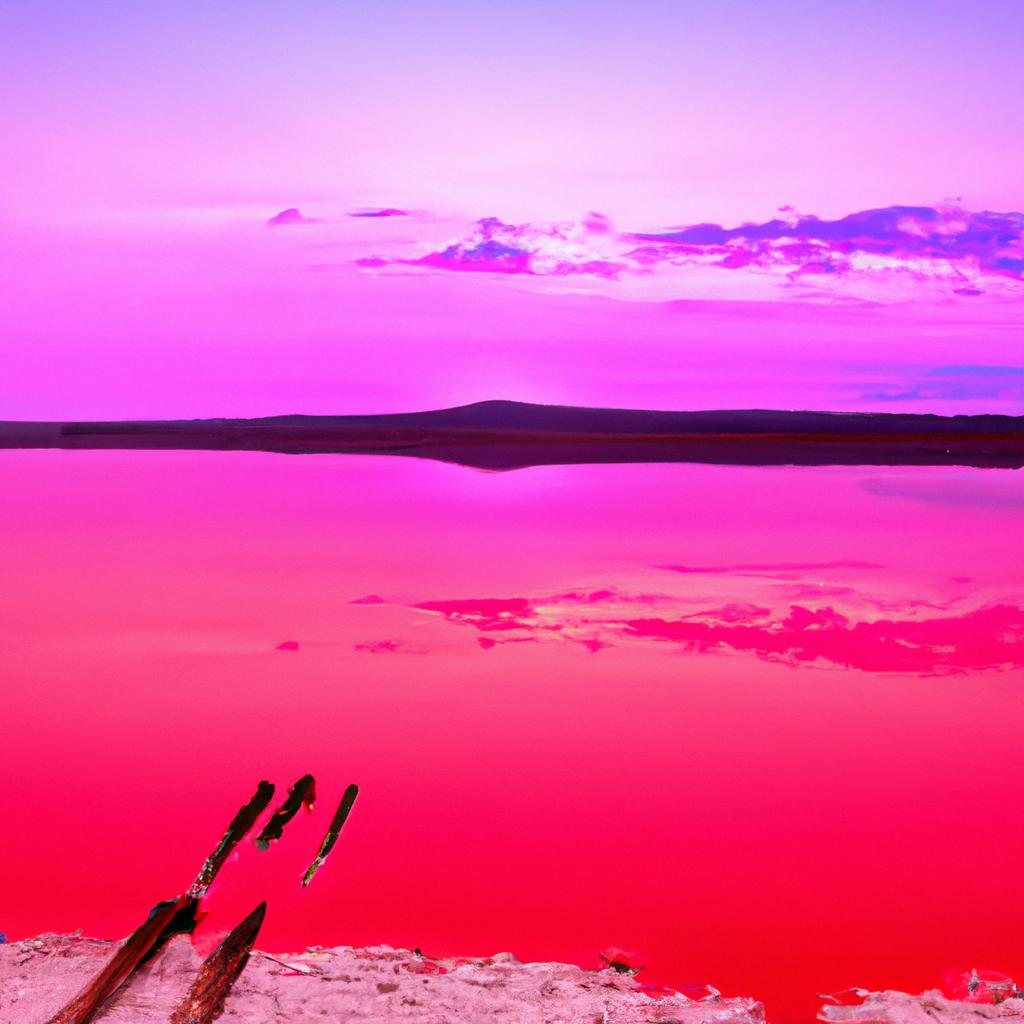 Catch the breathtaking sunset at Pink Water Lake