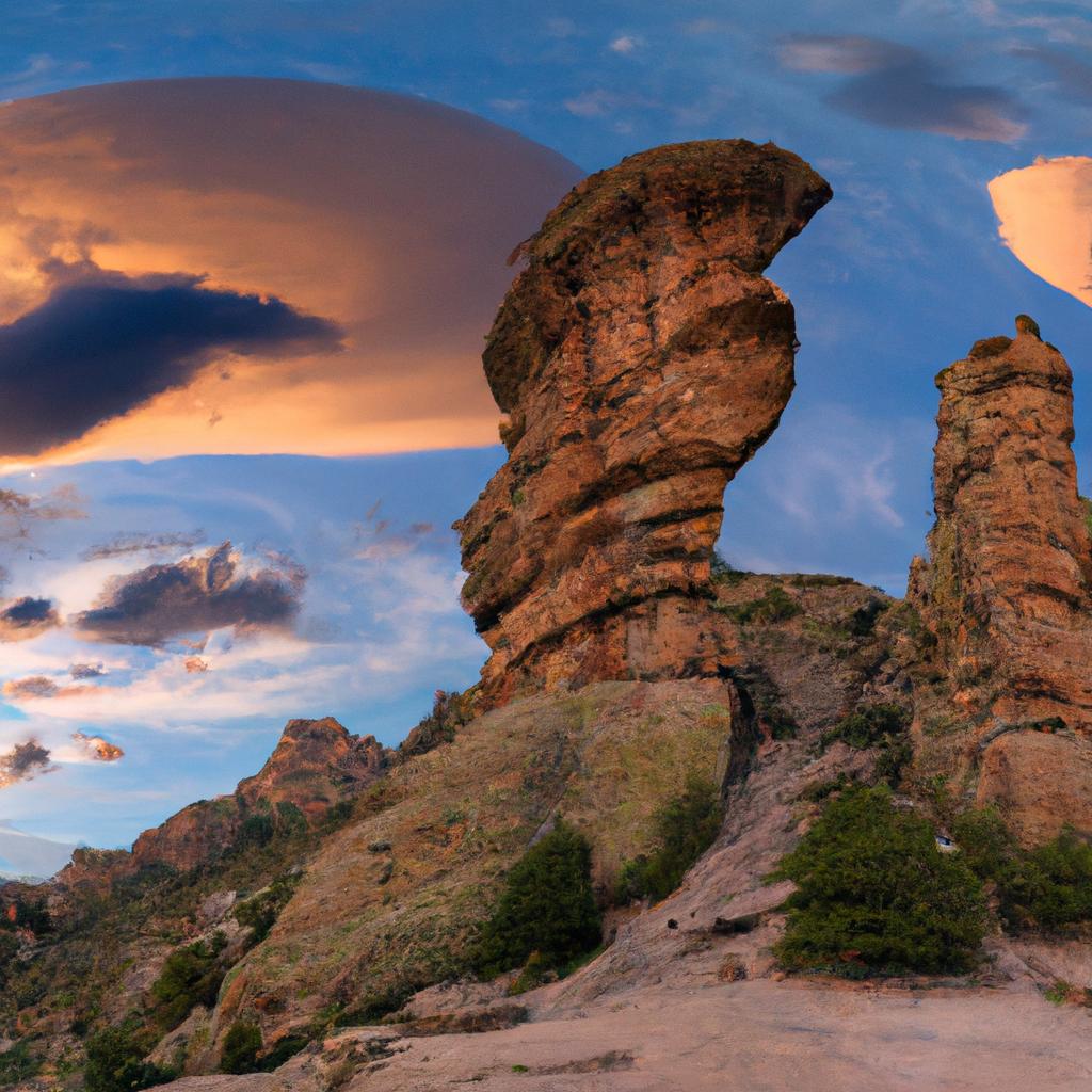 As the sun sets, the Devil's Rock Formation transforms into a stunning masterpiece