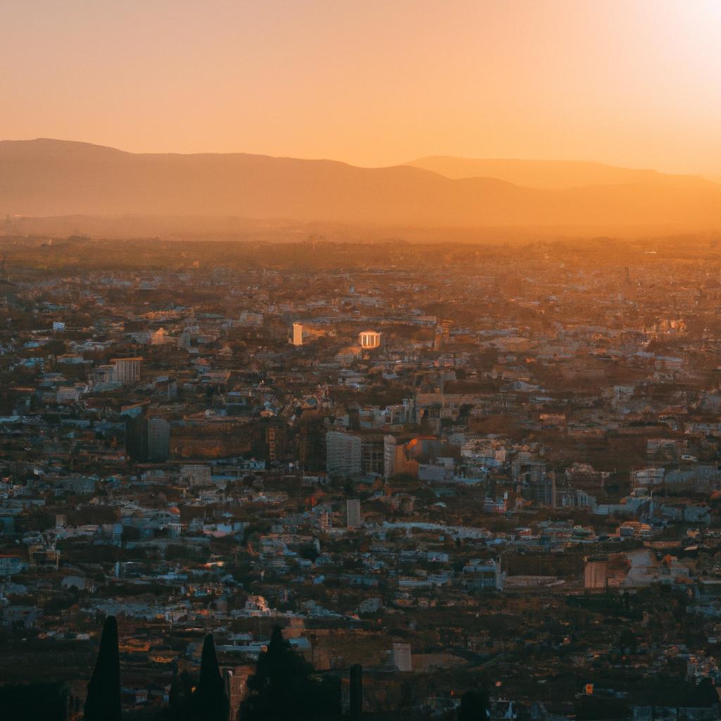 Sunset over Granada, Spain