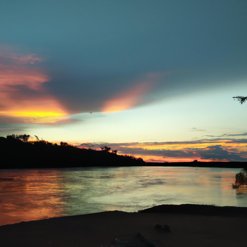 The 5 color river in Colombia is just as stunning at sunset as it is during the day.
