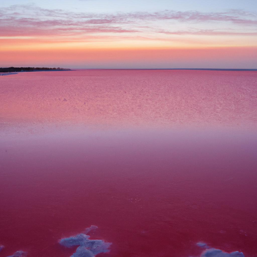 The Pink Sea is a breathtaking sight to behold during sunset, with hues of pink and orange filling the sky