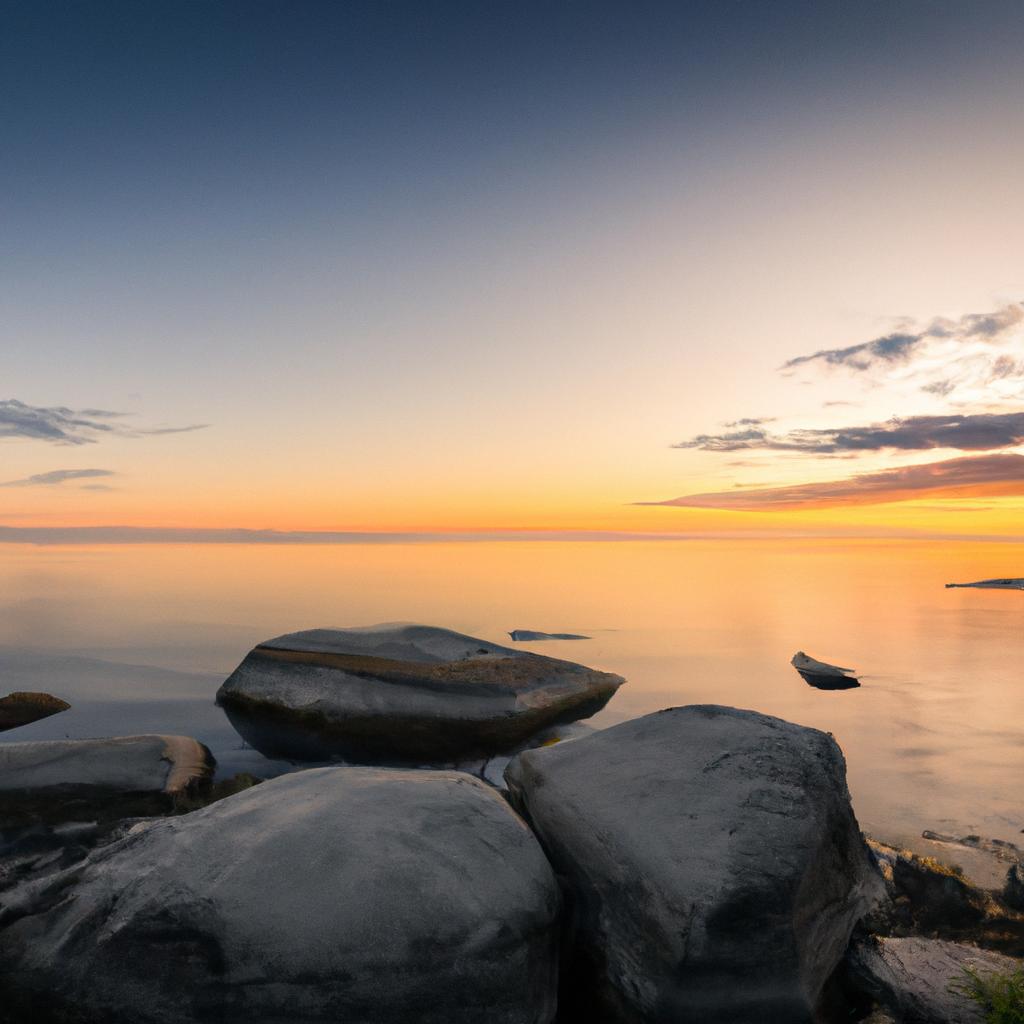 Watching the sun set over a tranquil beach in Russia is a serene experience.