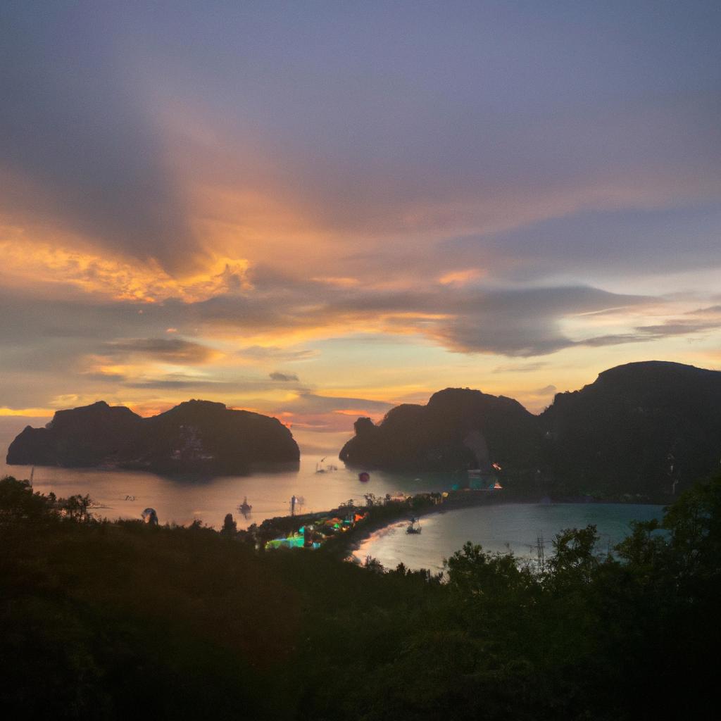 Witnessing the breathtaking sunset in Phi Phi Islands