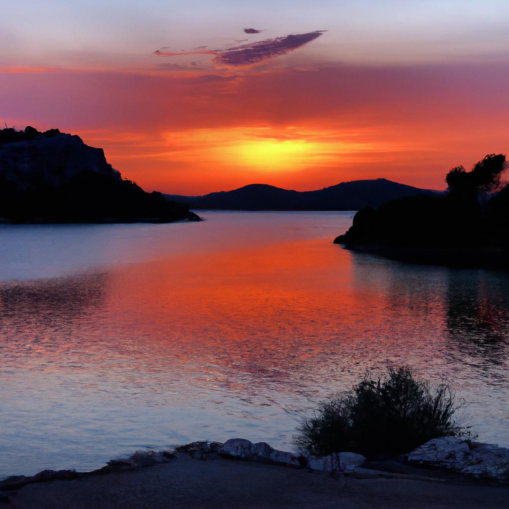 Experience a breathtaking sunset view at Vouliagmeni Lake