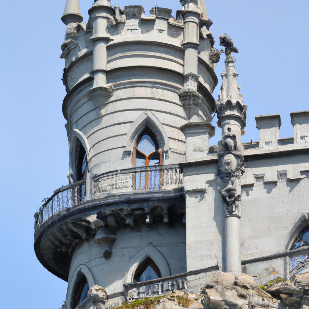 The Swallow's Nest Castle features intricate carvings and unique architectural details