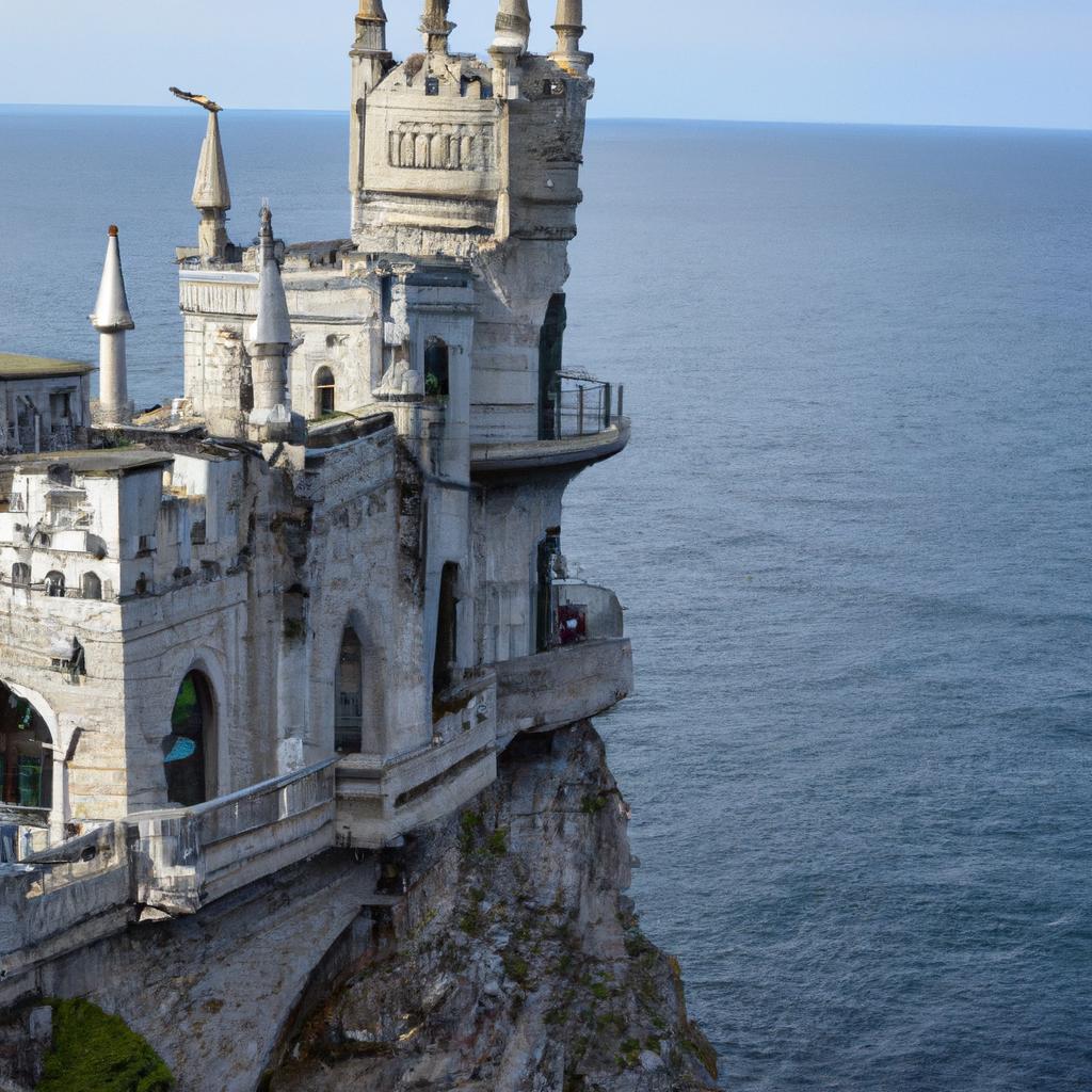 The Swallow's Nest Castle is surrounded by the beautiful Black Sea coast and lush greenery