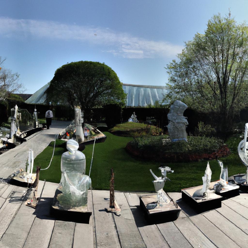 The crystal garden is a serene and enchanting oasis, filled with beautiful Swarovski figurines that sparkle in the sunlight.