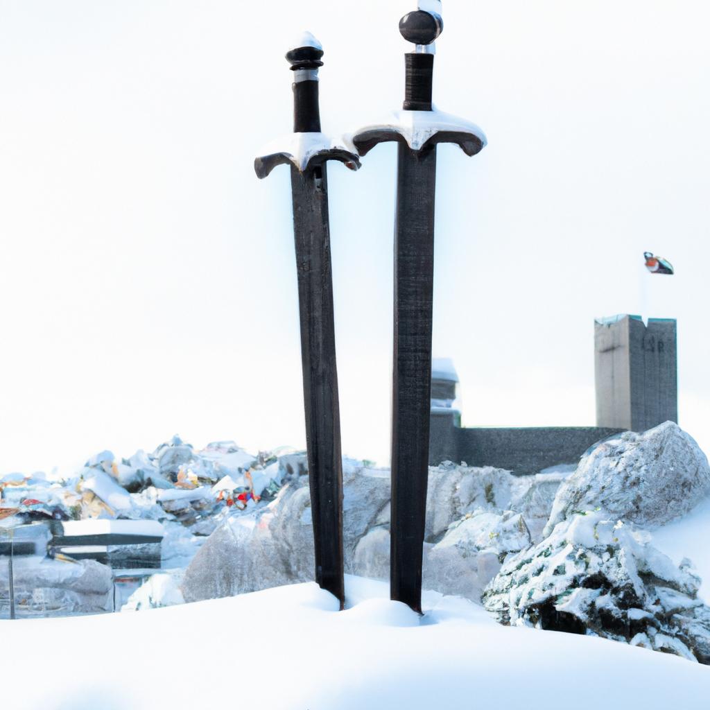 The Swords of Stavanger in a winter wonderland