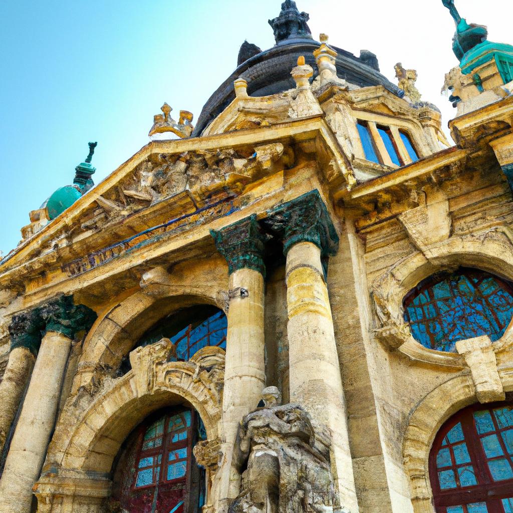 The stunning exterior of Szchenyi Thermal Bath.