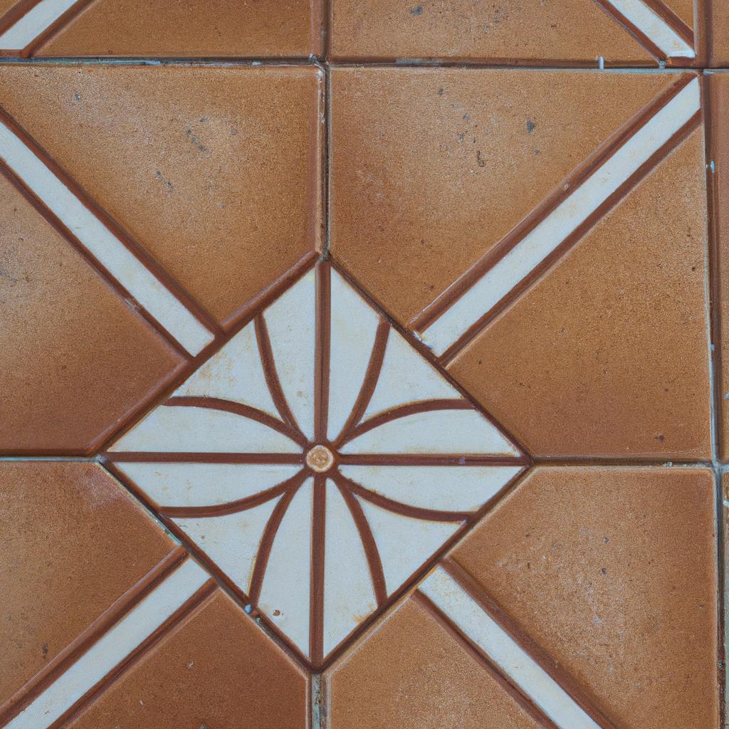 This terracota tile features a stunning geometric design that adds a unique touch to any room