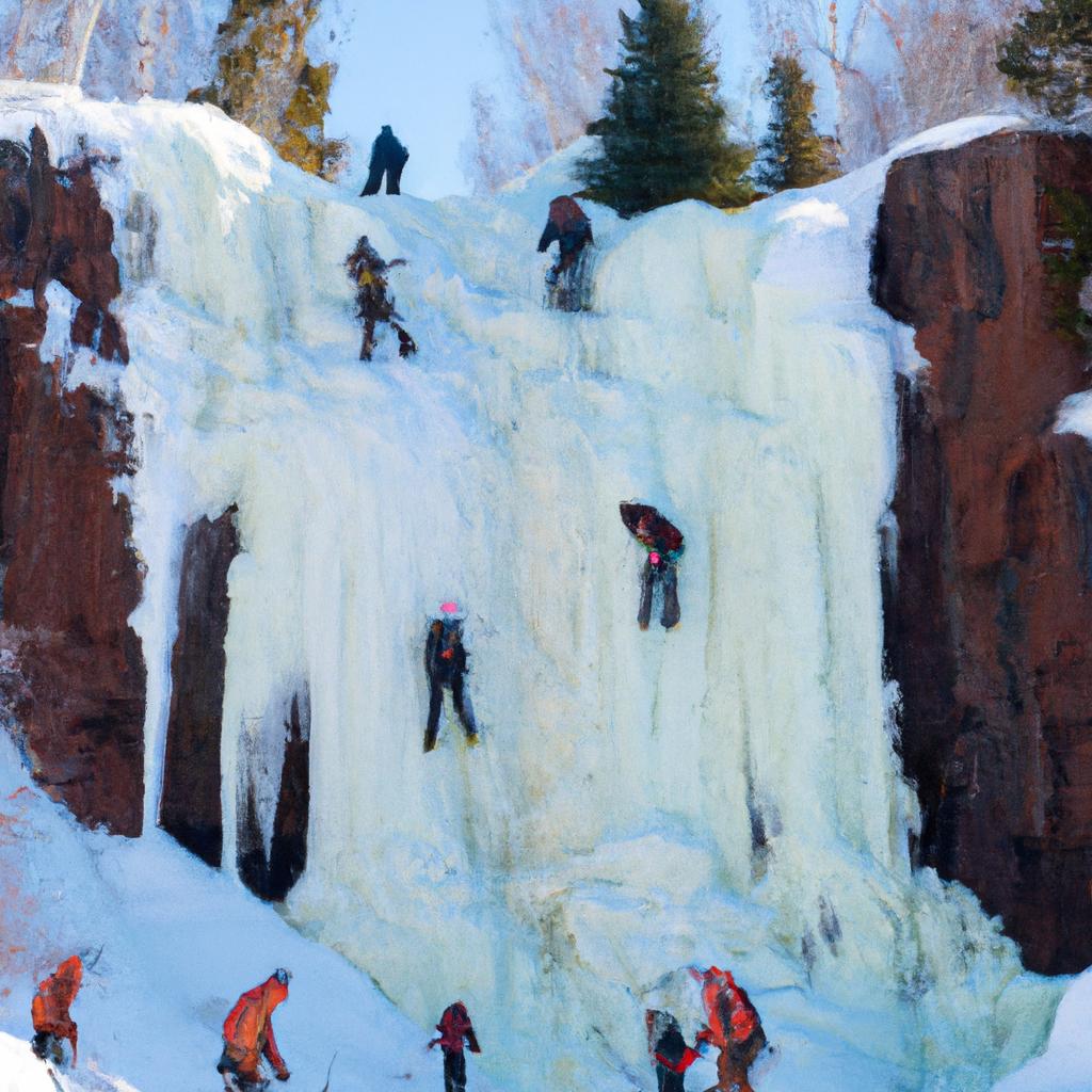 Challenge yourself and try ice climbing at Tettegouche State Park's frozen waterfalls