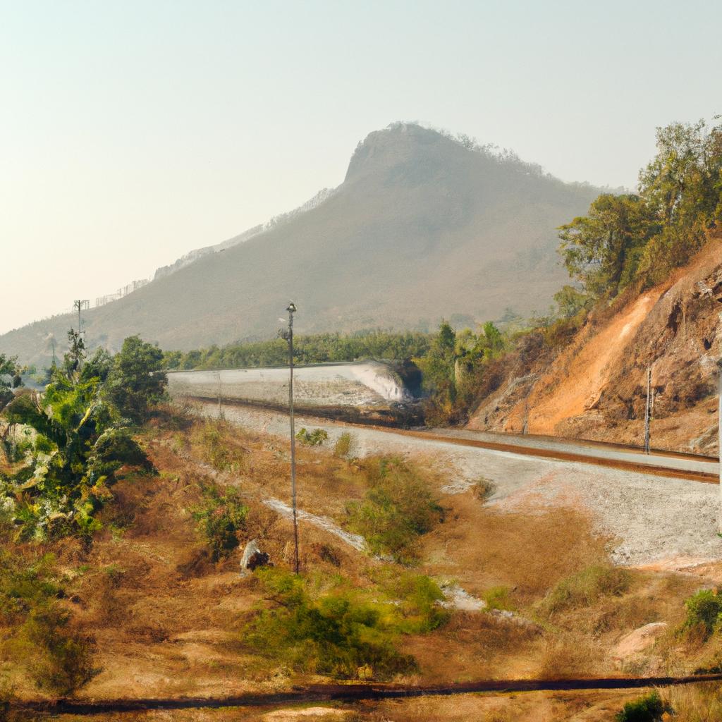 A high-speed train zipping through the scenic Thai countryside