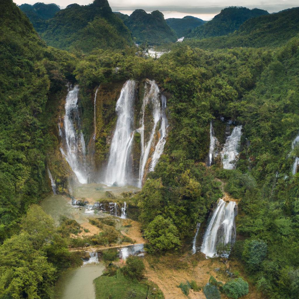 Take in the breathtaking view of Thi Lo Su Waterfall from above