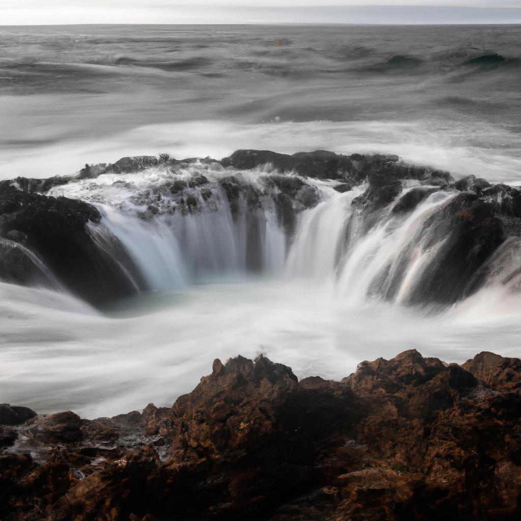 The mesmerizing movement of the waves creates a stunning visual at Thor's Well.