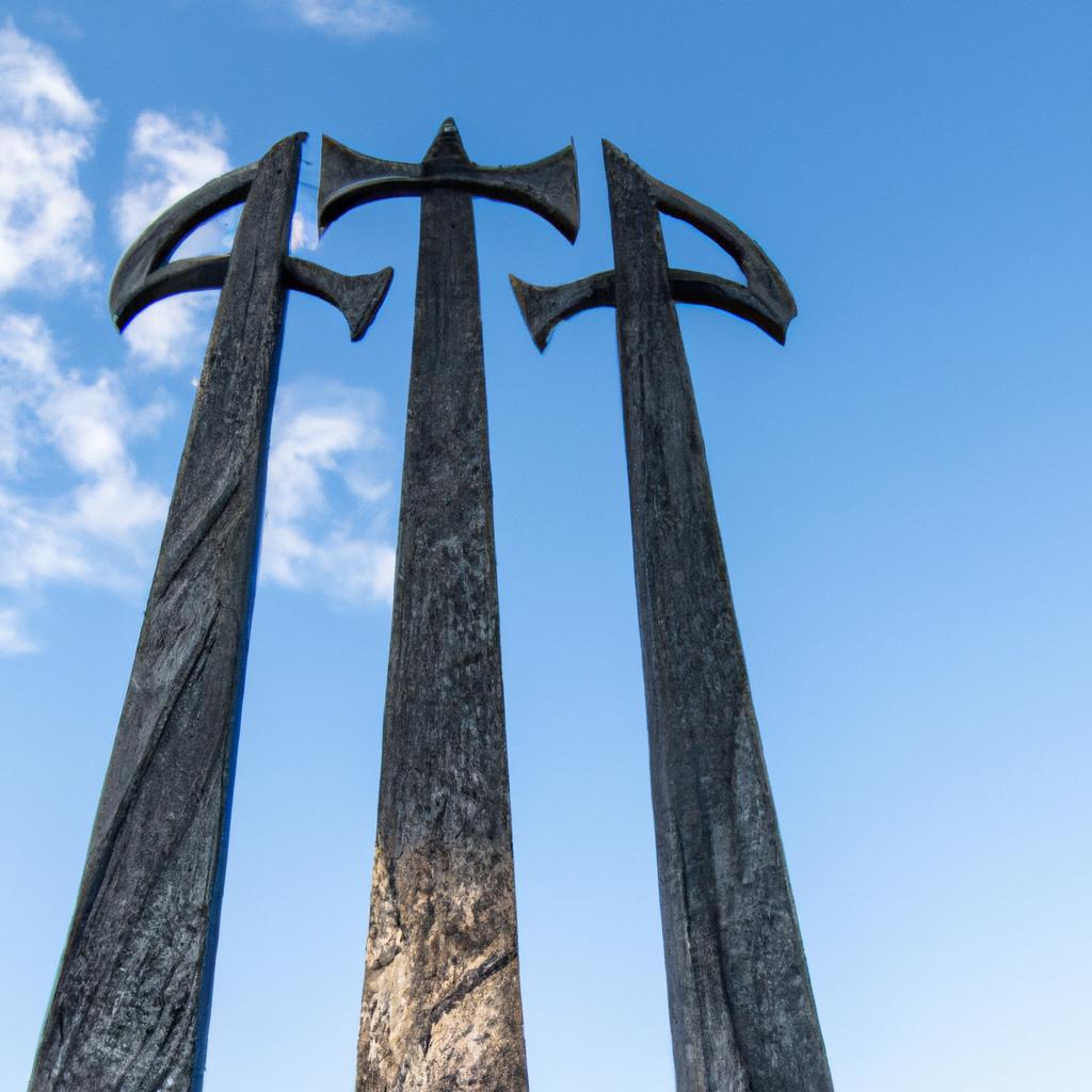 Three swords at Sverd i Fjell monument