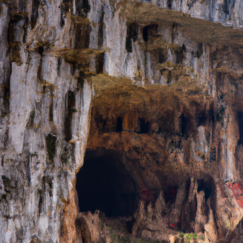 The iconic Tian Men Cave, a natural wonder in Tian Men Shan mountain