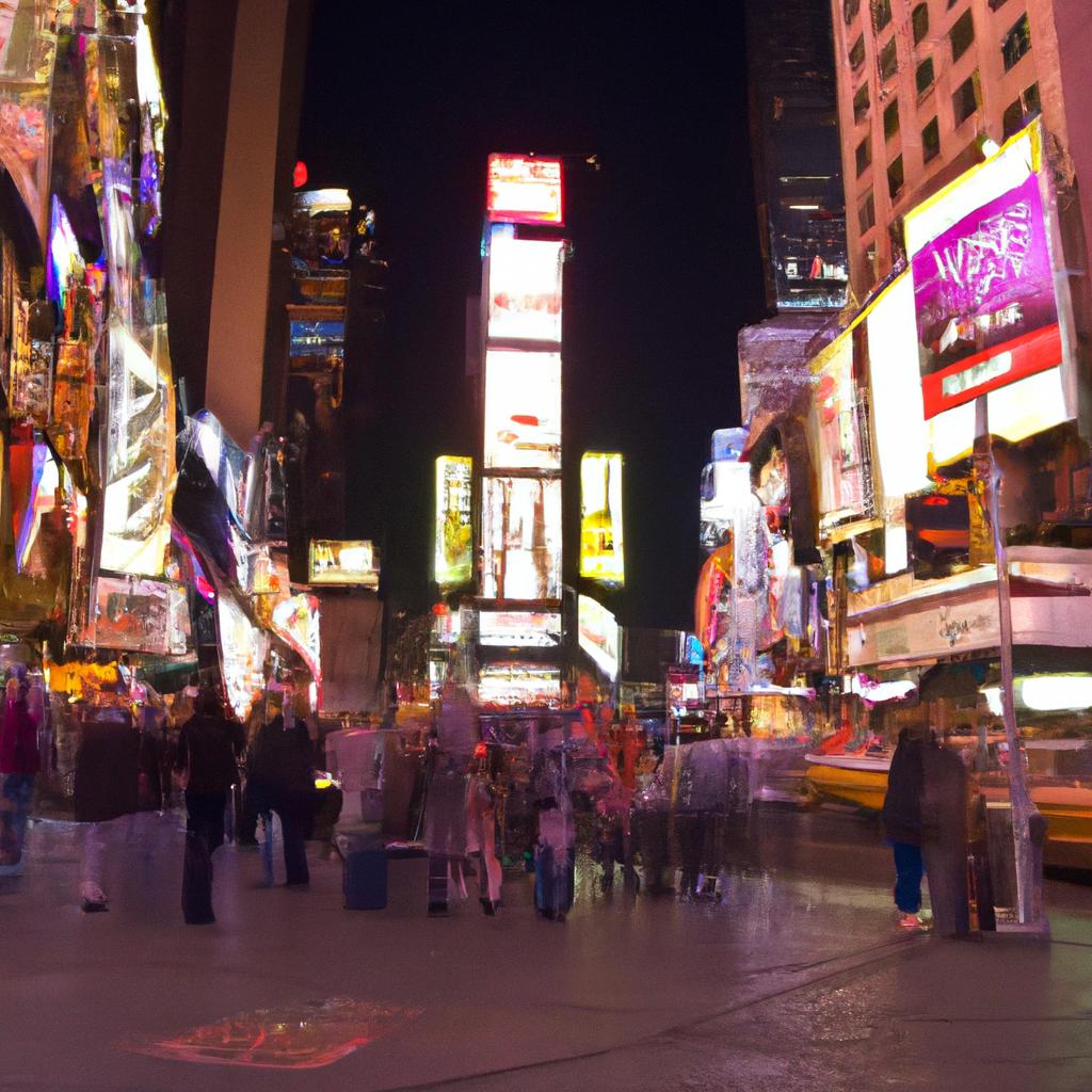 The energy and excitement of Times Square at night