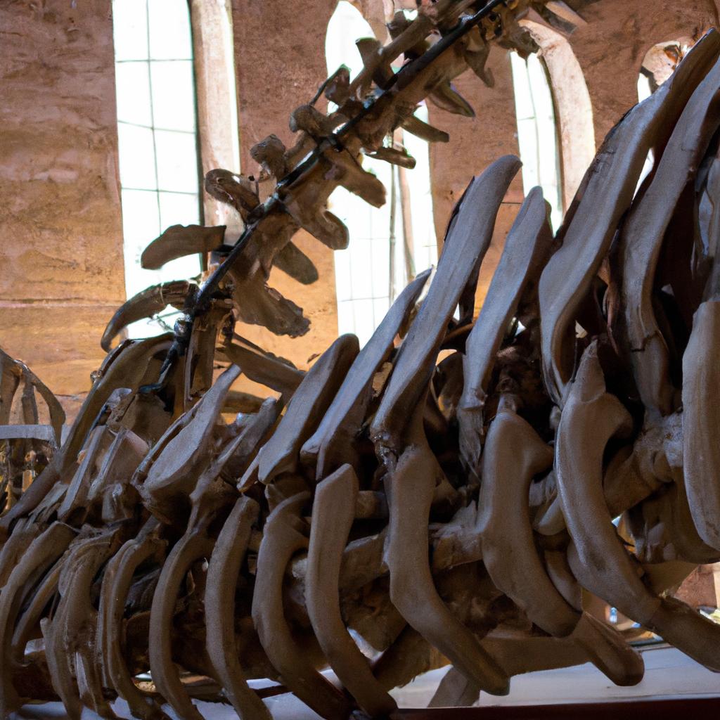 Visitors admire the impressive Titanoboa skeleton on display at the museum