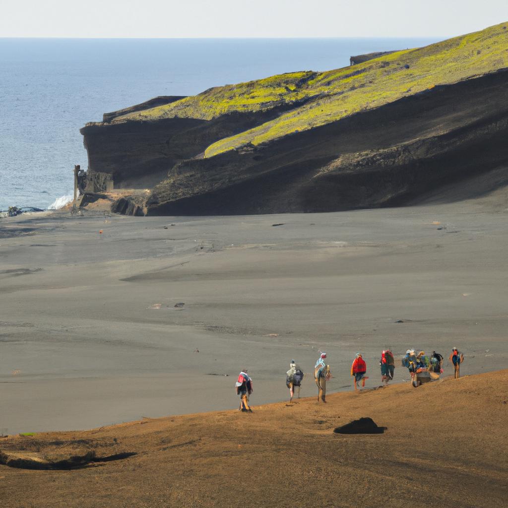 The exhilarating journey to the Green Sand Beach in Galapagos, with rugged terrain and stunning views along the way
