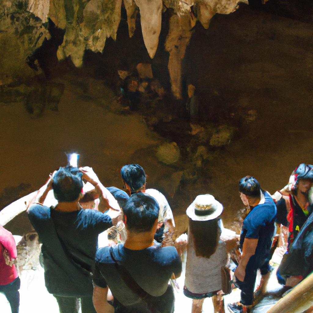 Tourists taking in the awe-inspiring sights of the world's largest cave.