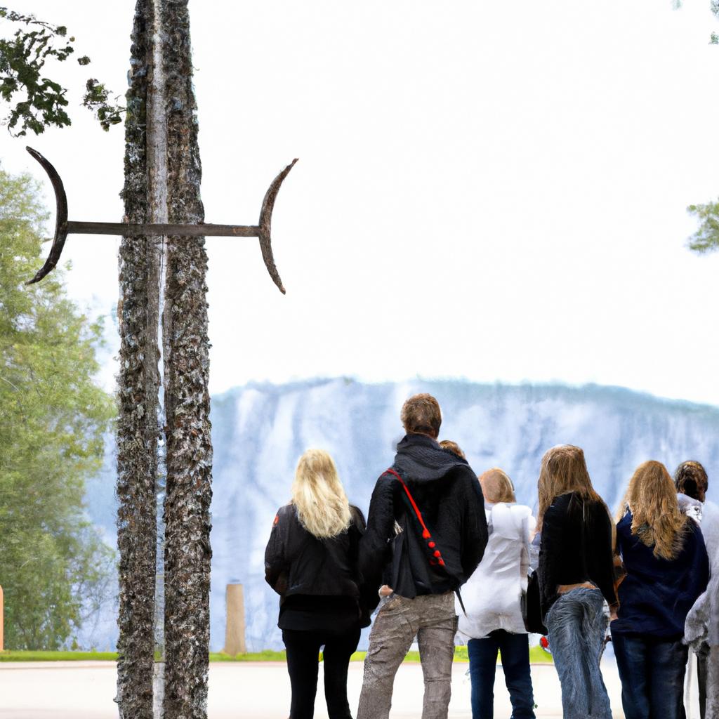 Tourists from around the world come to see the Viking sword monument and learn about the rich history of the Vikings.