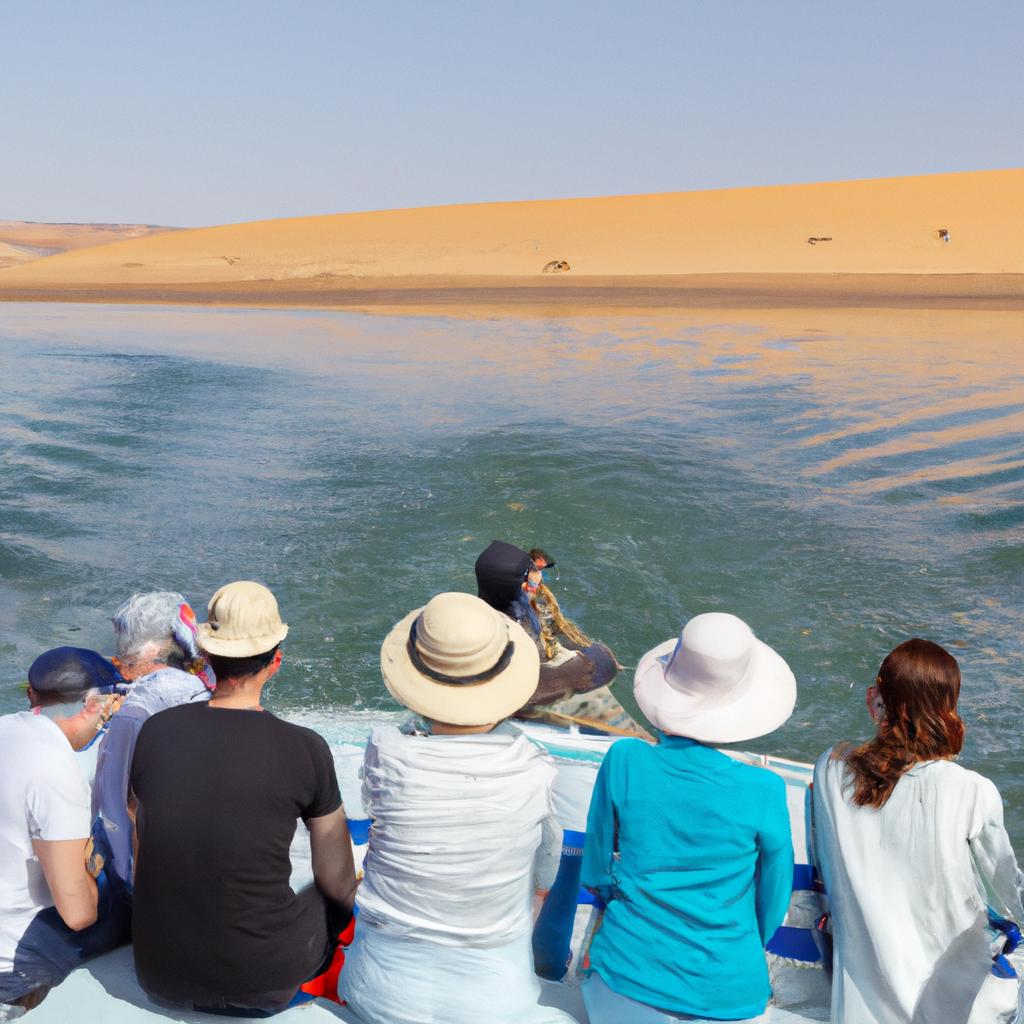 The boat tour is a popular way to explore the vastness of the desert lake.