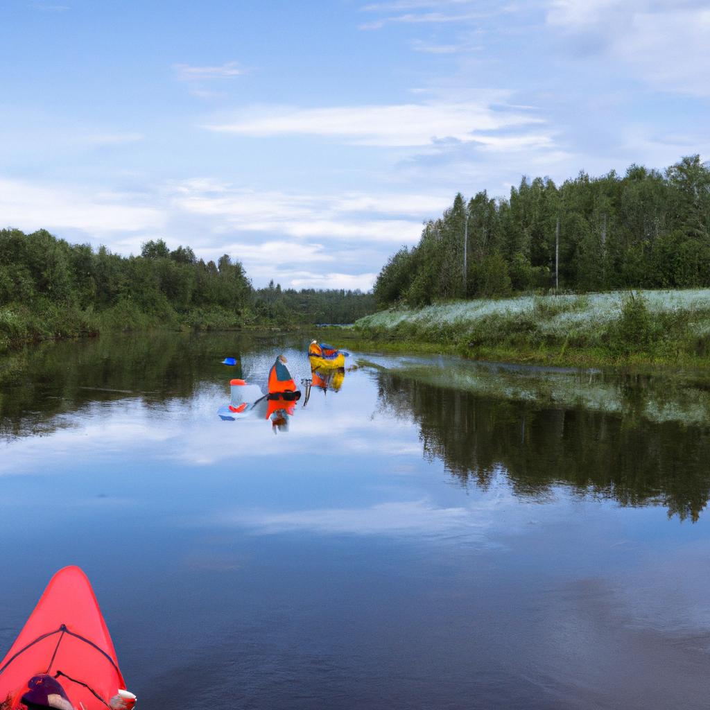 Kayaking is a popular adventure activity on Lena River in Russia.