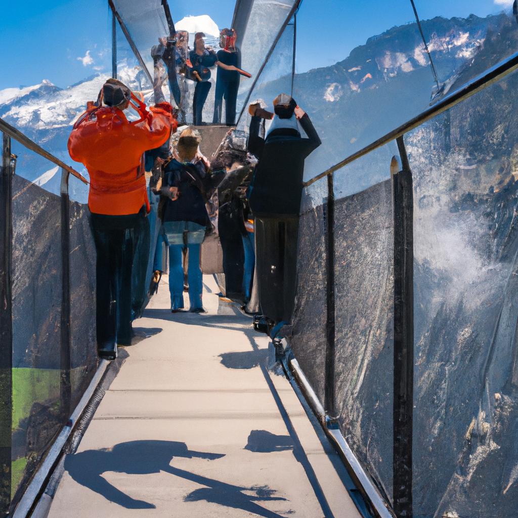 Tourists from around the world come to walk across the longest suspension bridge in Switzerland and take stunning photos of the surrounding scenery