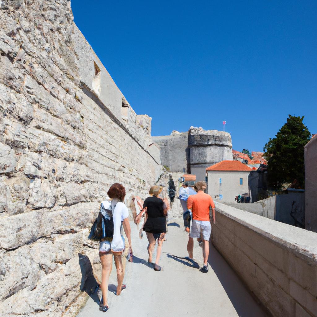 Strolling along the fortification walls of Dubrovnik's Old Town, a UNESCO World Heritage Site