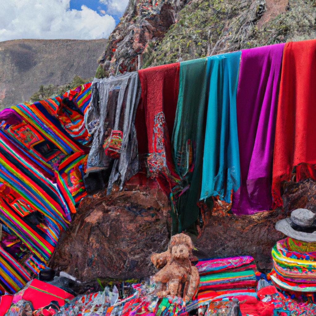 Locals wearing traditional clothing near the 7 Colors Mountain in Peru