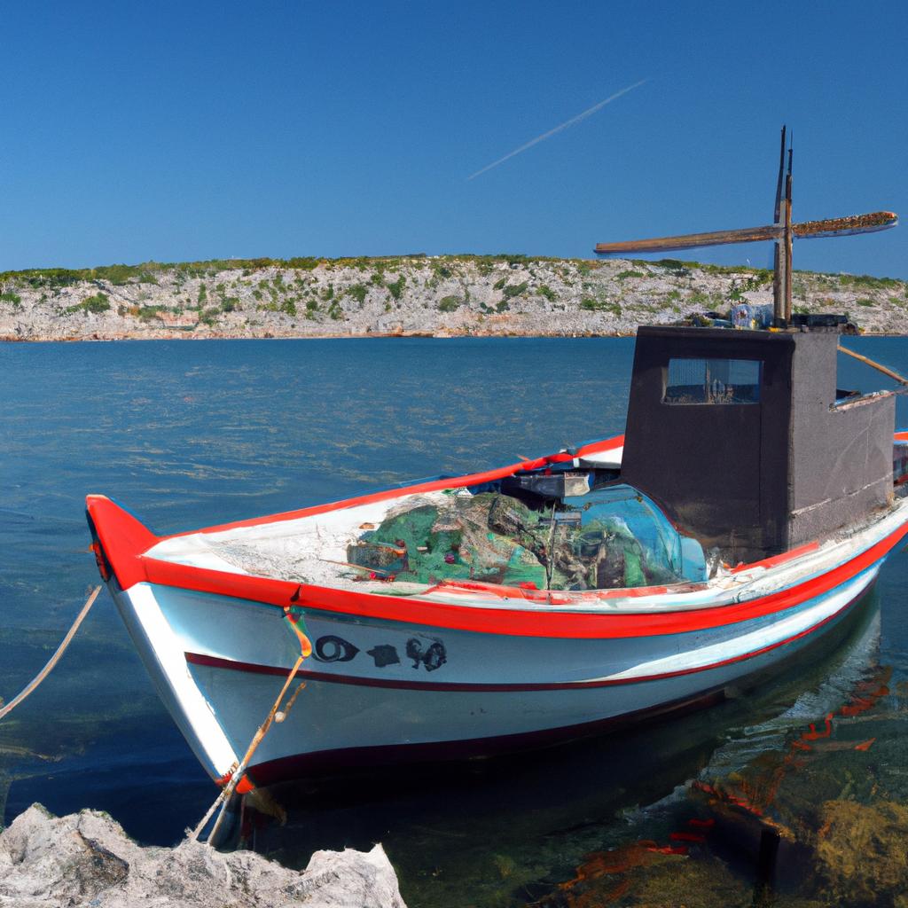 The traditional fishing boats are a common sight in the bays of Kornati Islands