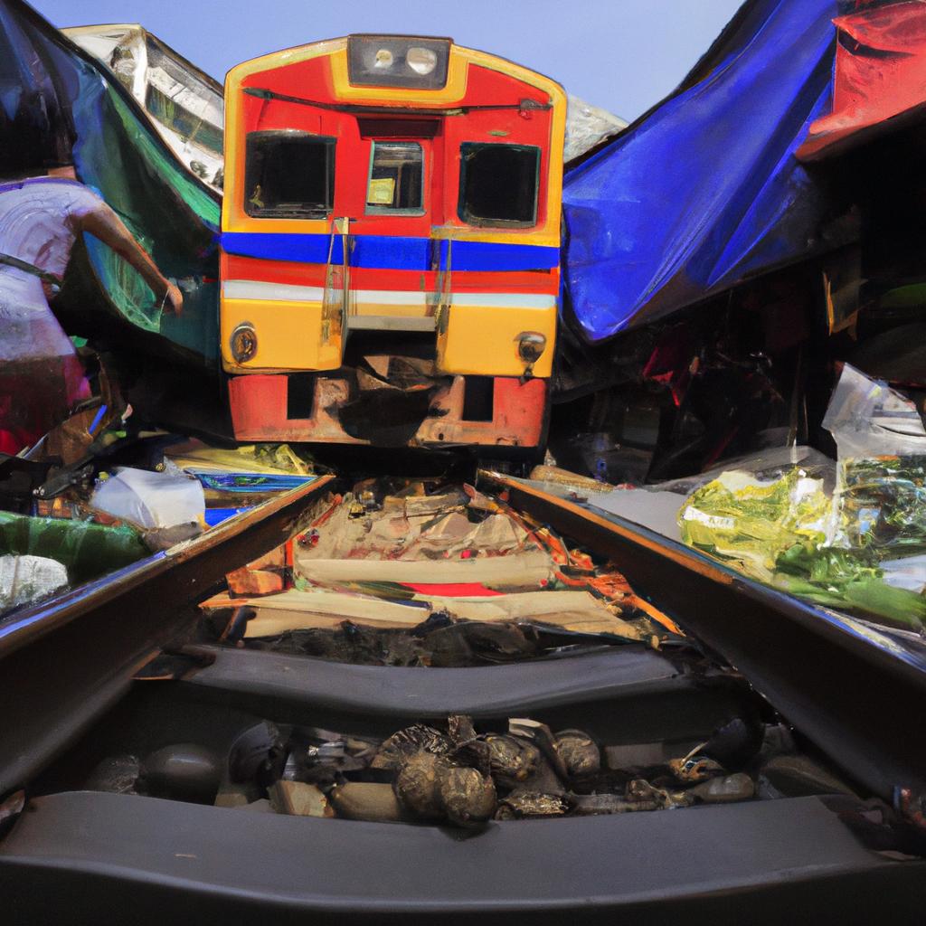 Train In Bangkok Market