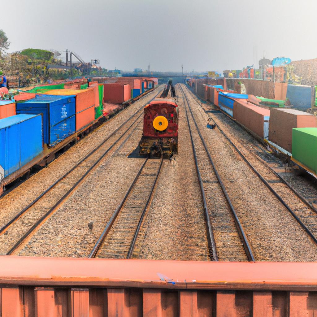 Train through market delivering goods to vendors.