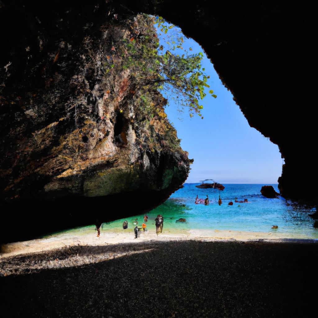 Take a boat tour to discover a tranquil beach with a natural skylight in a hidden cave.
