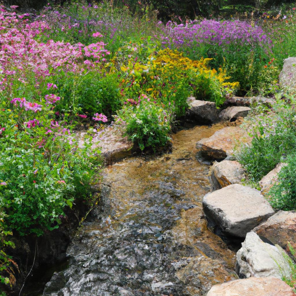 Create a peaceful atmosphere in your garden with a flowing stream