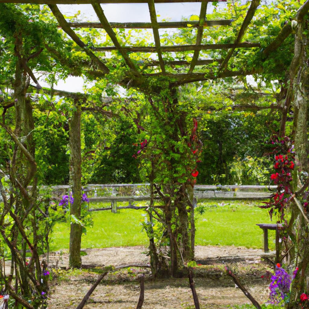Add height and dimension to your garden with climbing flowers on a trellis