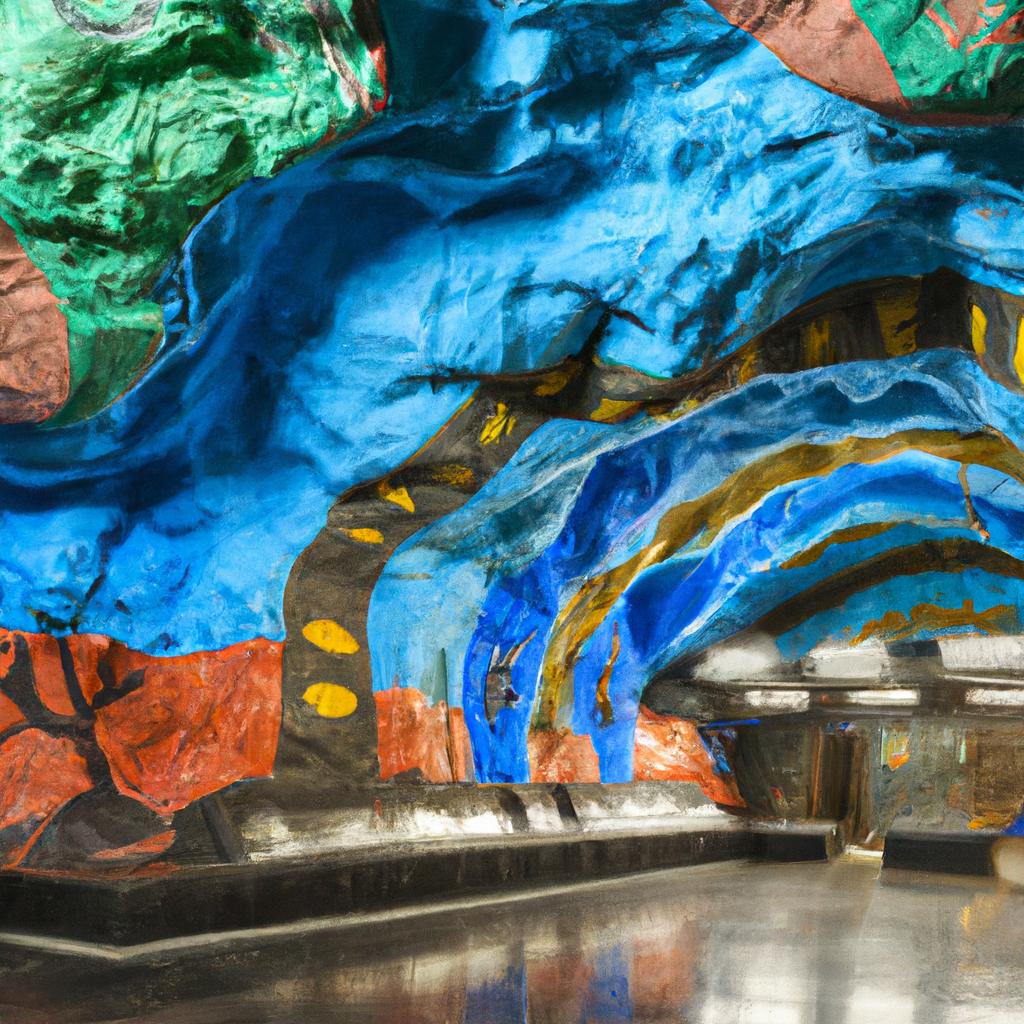 The intricate artwork at this Tunnelbana station is a must-see for art lovers.
