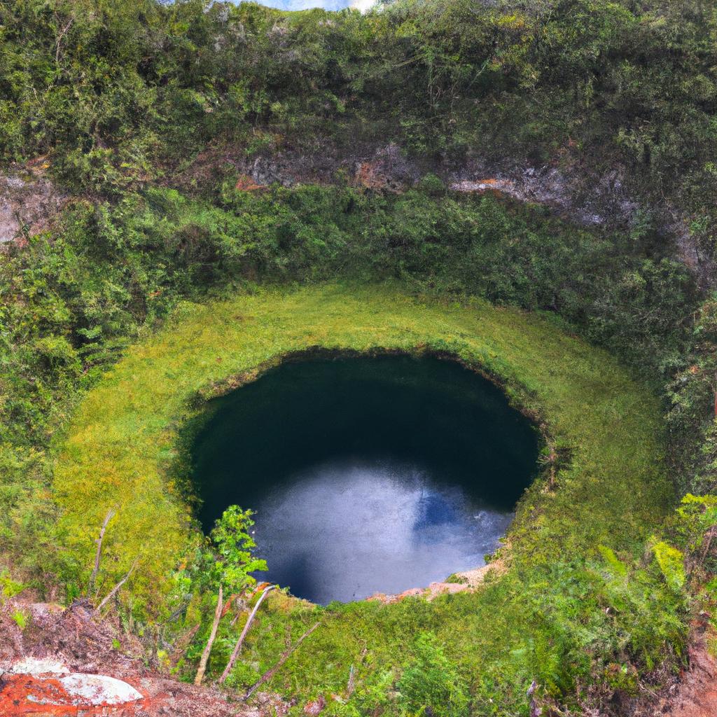 The unique ecosystem of the deepest sinkhole in the world supports a wide variety of flora and fauna.