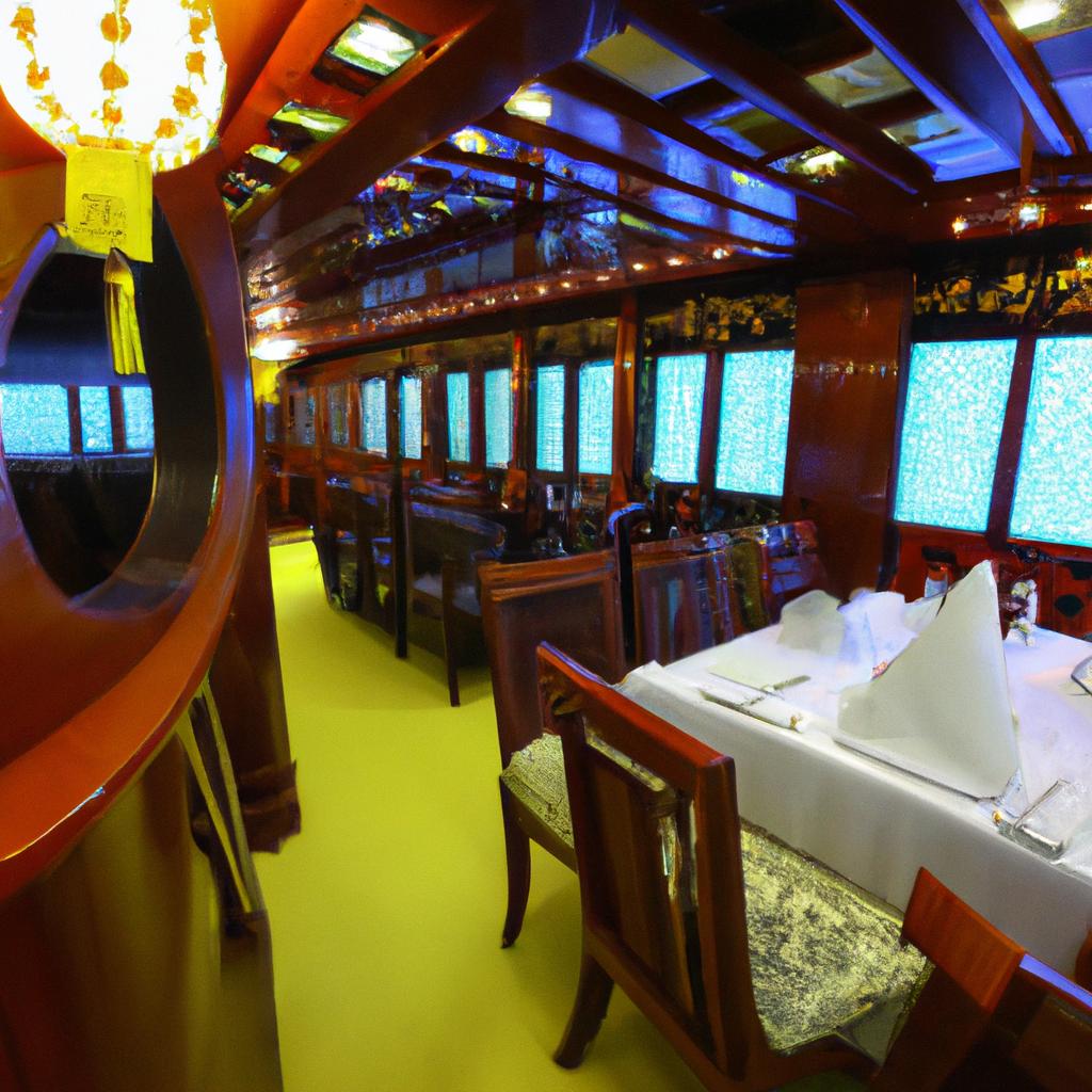 The intricate design of Jumbo Floating Restaurant's interior