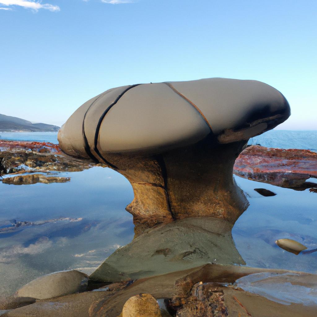 The Glass Stone Beach is home to many interesting rock formations