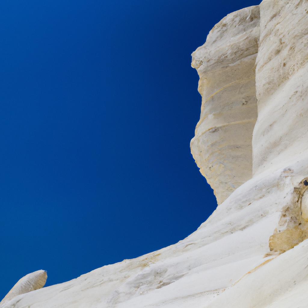 The intricate and unique patterns of the rock formations at the Sicily White Cliffs up close