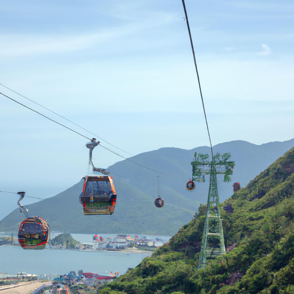 Take in the stunning views of Vietnam's scenic landscape while riding the country's popular cable car.