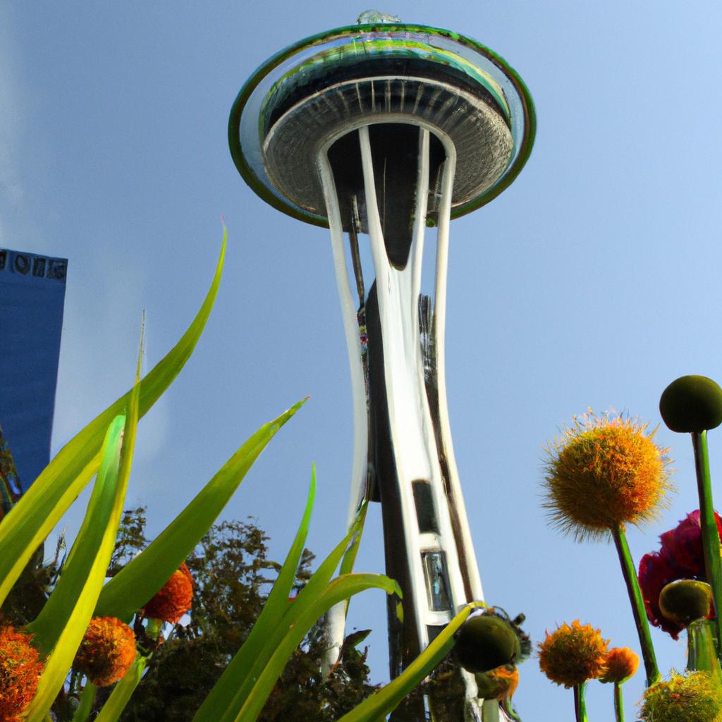Enjoy a stunning view of the iconic Space Needle from the Garden of Glass Seattle.