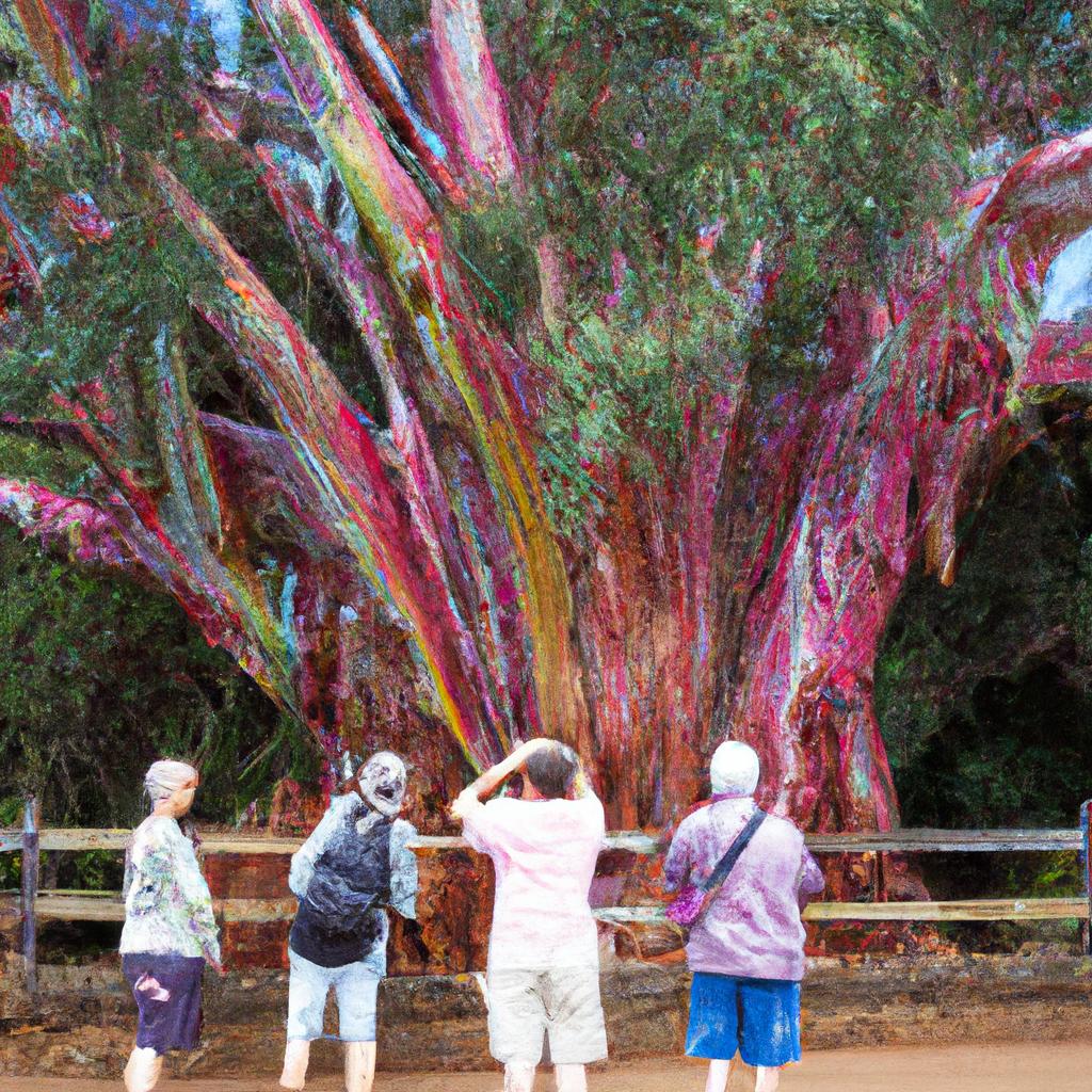 Visitors from all over the world flock to Hawaii to witness the natural beauty of the rainbow eucalyptus tree.