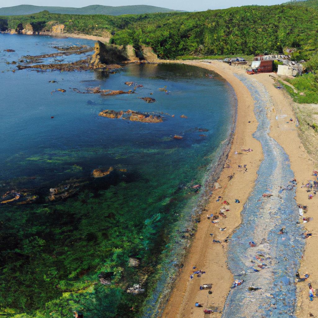 A breathtaking aerial view of Vladivostok Glass Beach