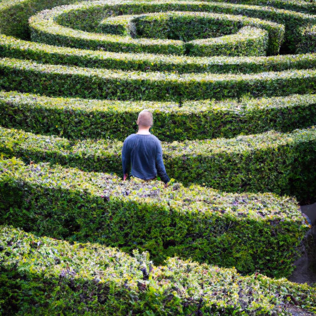 Find your way through the twists and turns of the hedge labyrinth.