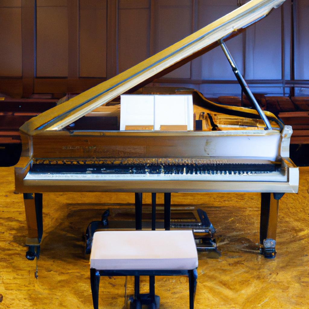 This well-maintained house piano is the pride of this classic music hall