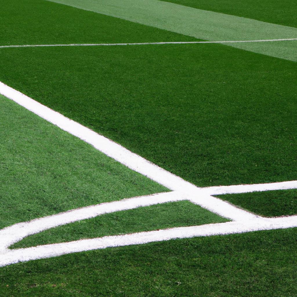 A soccer pitch that looks like a work of art with its vibrant colors