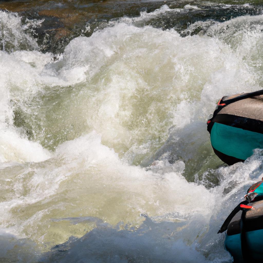 Feeling the power of the rapids on a white water rafting excursion.